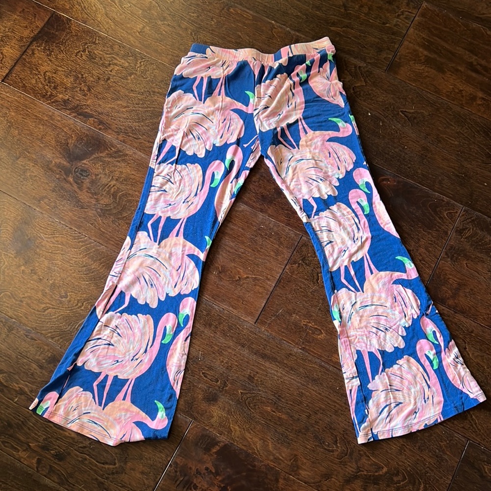 Lily Pulitzer girls flamingo flare pants 12